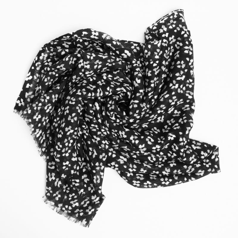 Siyah Beyaz Desenli 3'lü Şal Hediye Seti