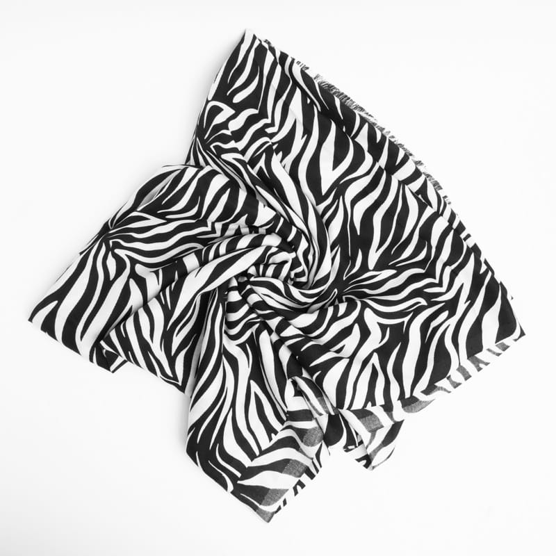 Siyah Beyaz Desenli 3'lü Şal Hediye Seti