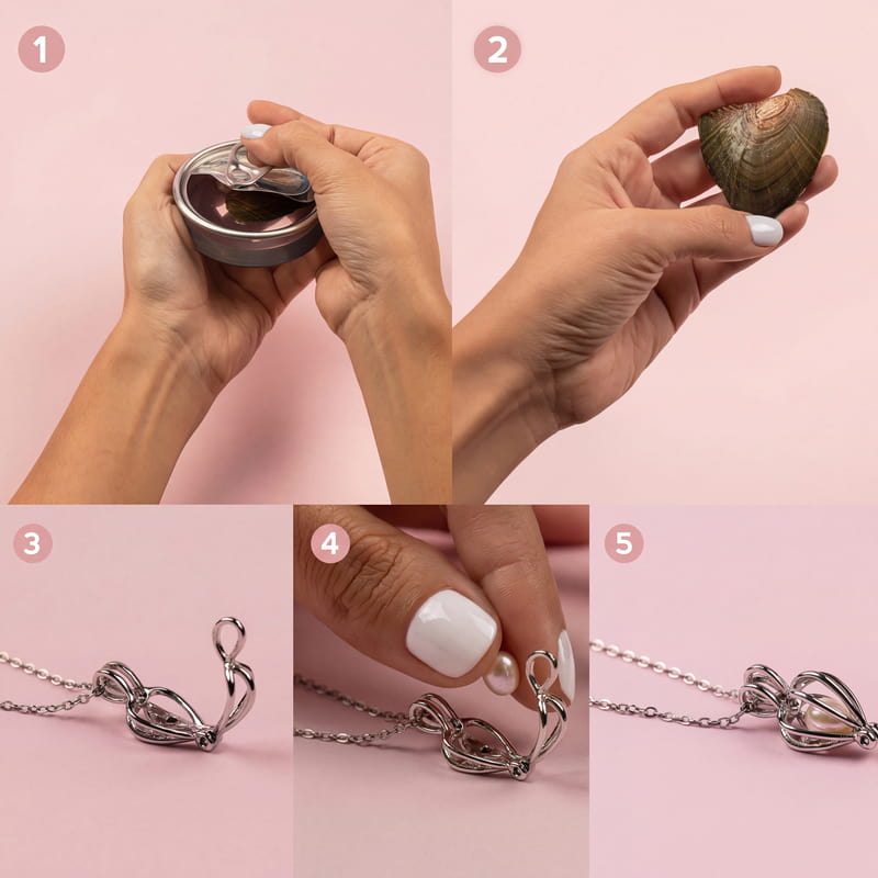 Sonsuz Aşk İncisi Kolye - Çiçek Buketli Zarif Hediye Kutusu