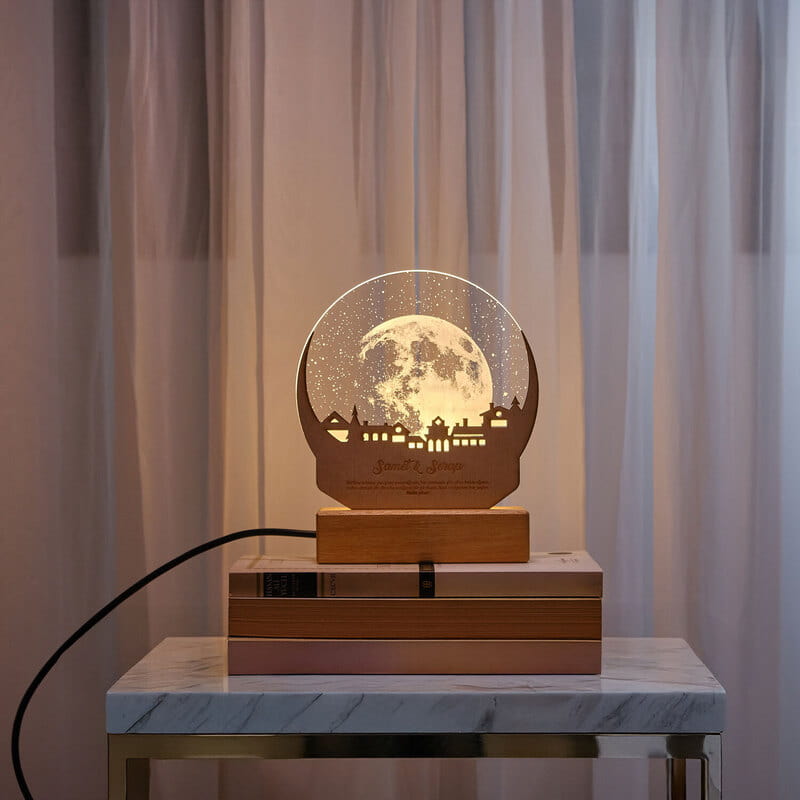 Sonsuz Aşkın Ay Işığı Gece Lambası