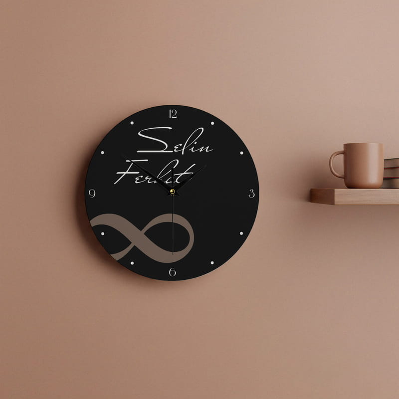Sonsuzluk İşareti Tasarımlı Baskılı Duvar Saati