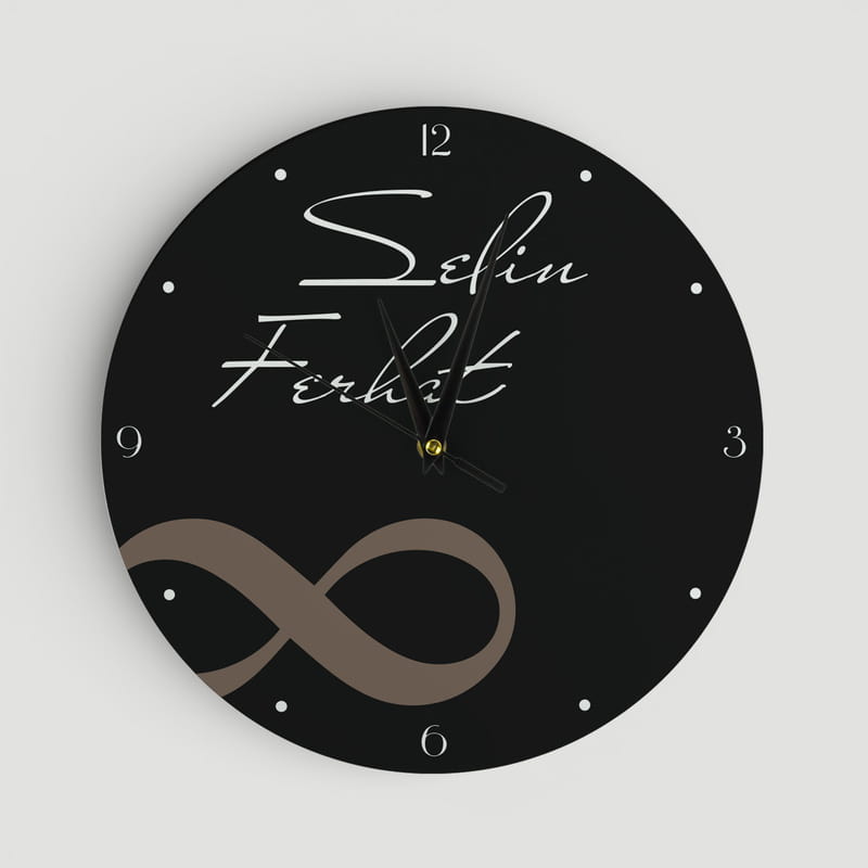 Sonsuzluk İşareti Tasarımlı Baskılı Duvar Saati