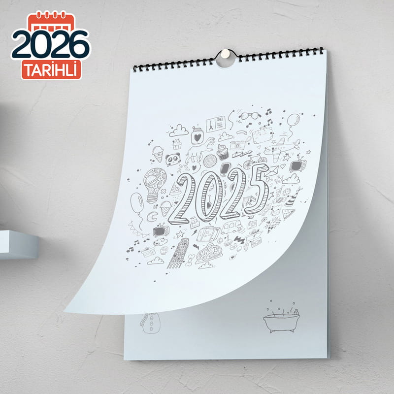 Stickerlı Fotoğraf Özelleştirmeli 2026 Duvar Takvimi