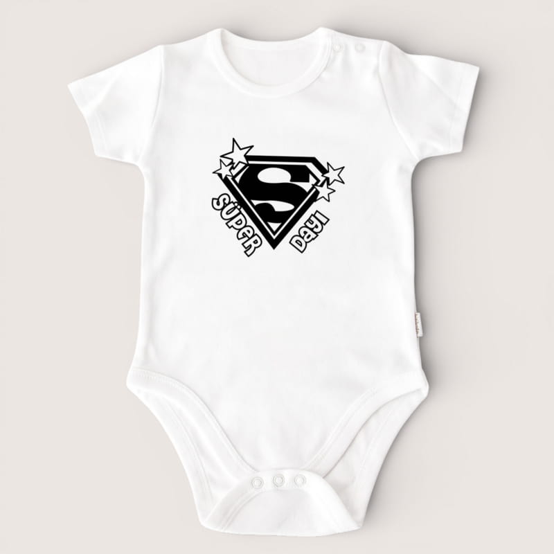 Süper Dayı Mesajlı Esprili Zıbın Body - %100 Pamuklu Kumaş