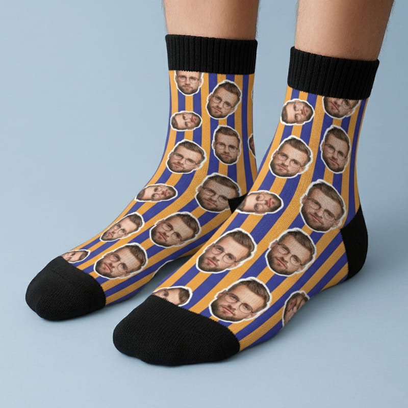 Taraftar Kafalar Fotoğraf Baskılı Çorap