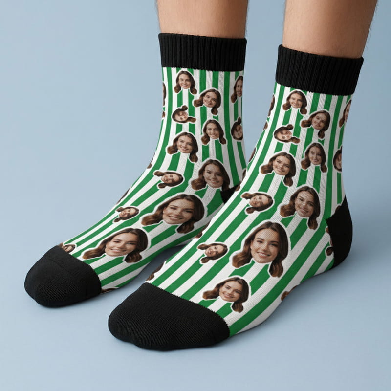 Taraftar Kafalar Fotoğraf Baskılı Çorap