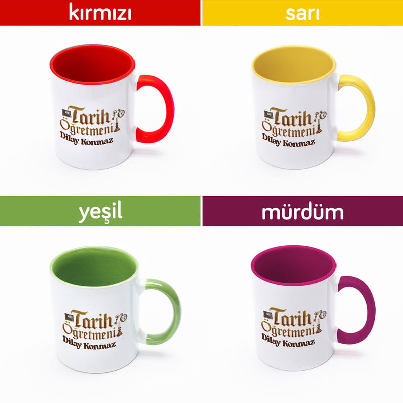 Tarih Öğretmenine Özel İsimli Kupa Bardak