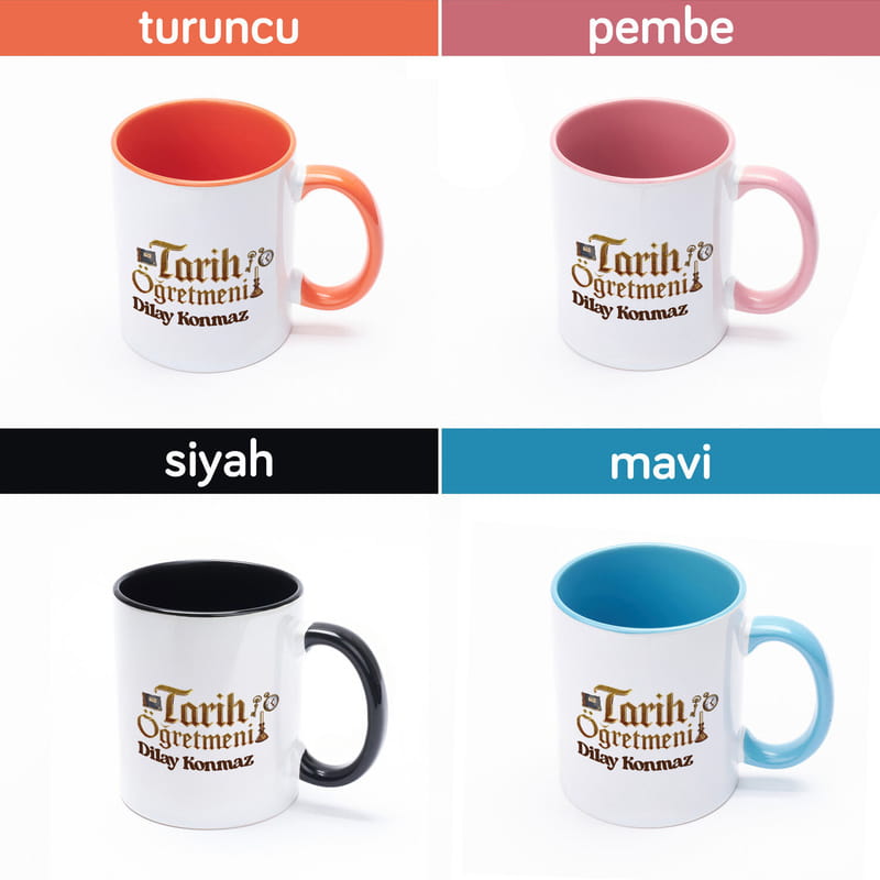 Tarih Öğretmenine Özel İsimli Kupa Bardak