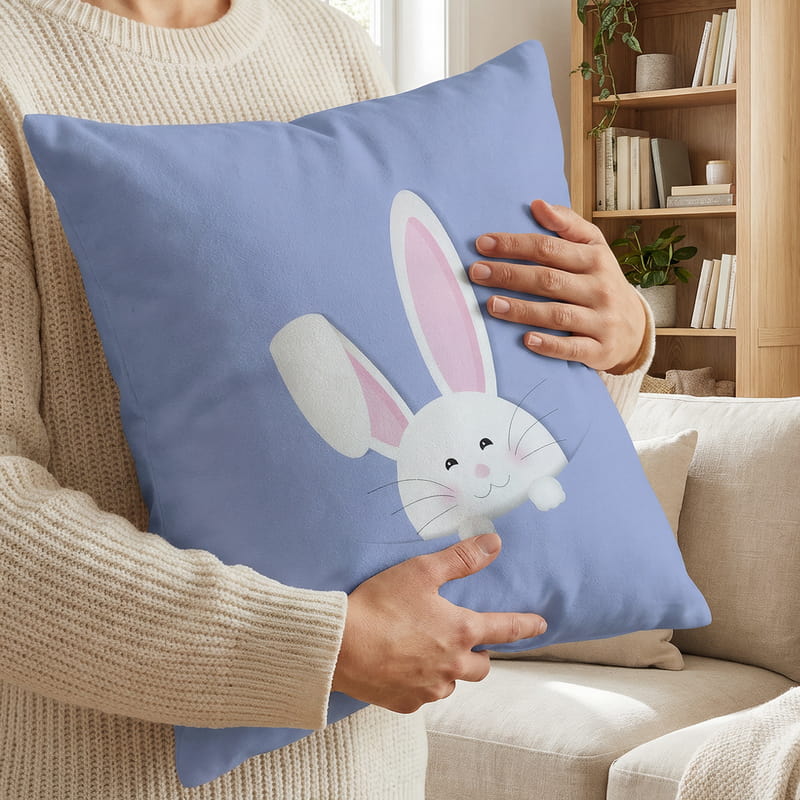 Tavşan Tasarımlı Yastık