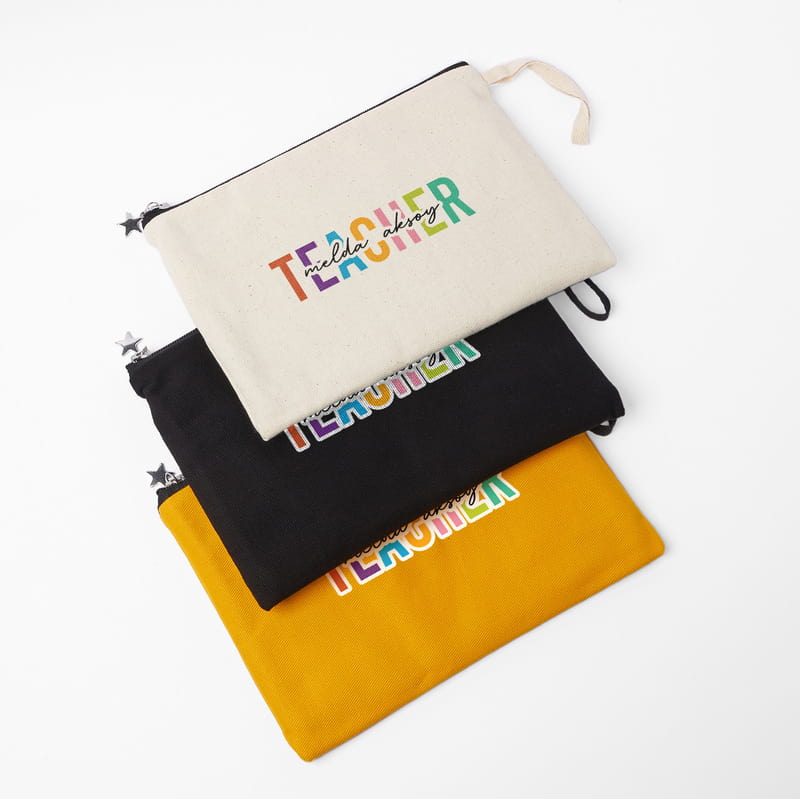 Teacher İsim Yazılı Makyaj Çantası