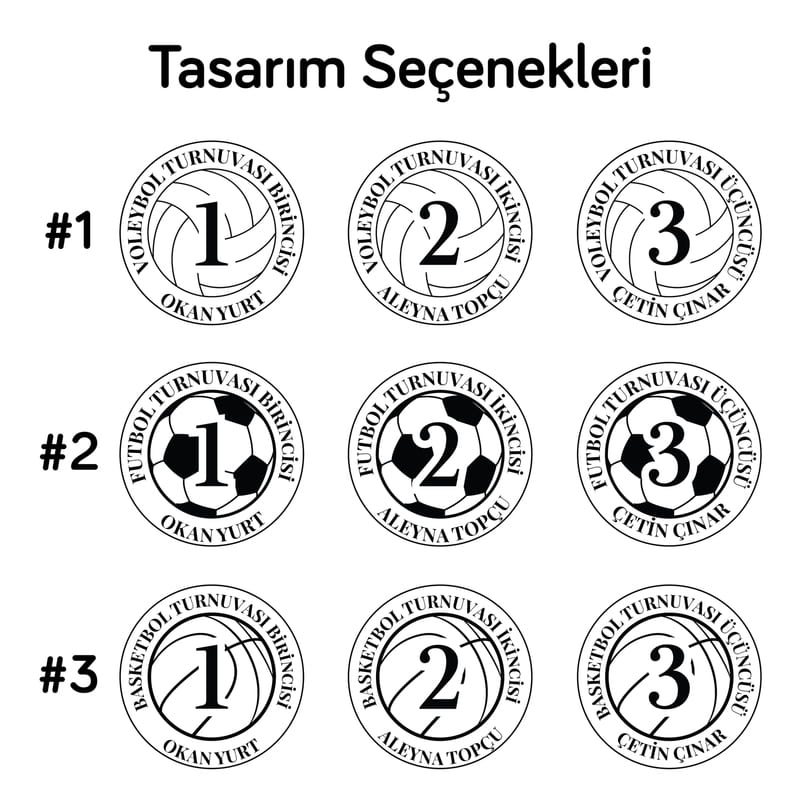 Turnuva Şampiyonlarına Altın Gümüş Bronz 3'lü Madalya