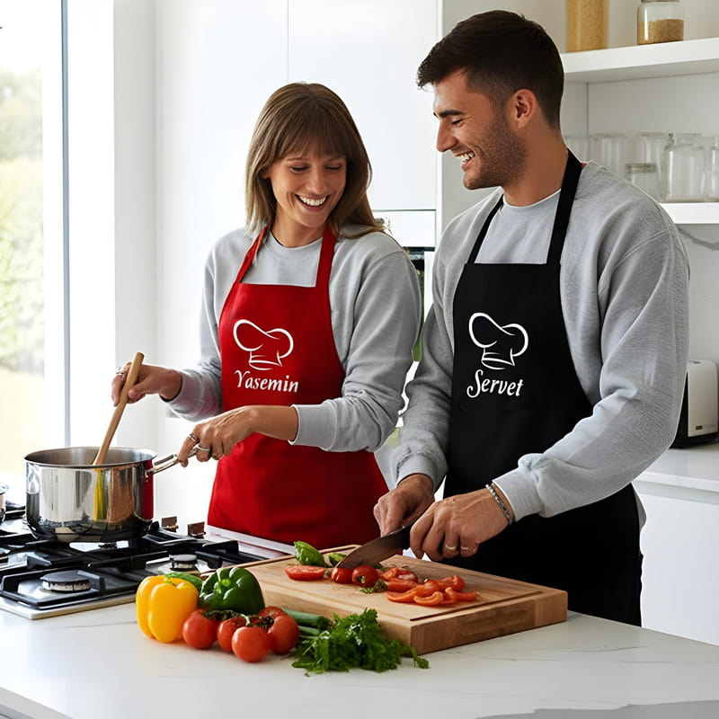 Usta Şef İsim Yazılı Mutfak Önlüğü