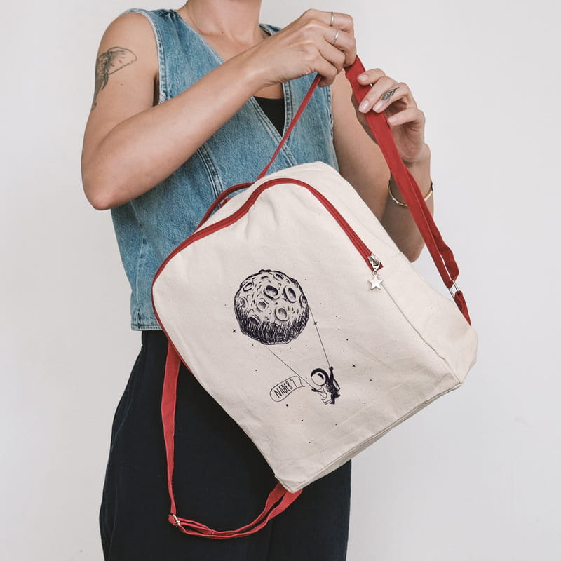 Uzay Tasarımlı Kişiye Özel Mesajlı Sırt Çantası