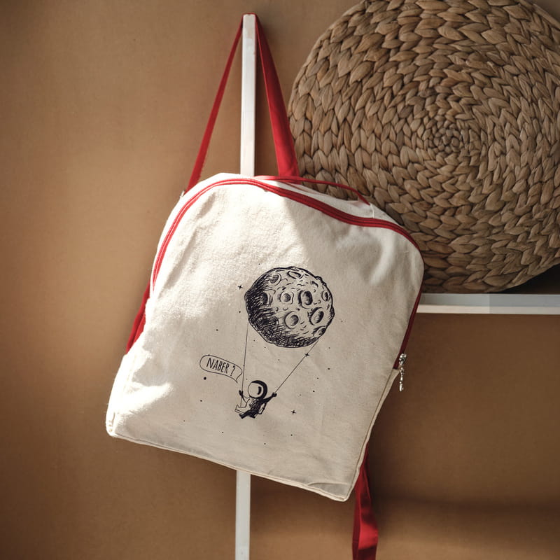 Uzay Tasarımlı Kişiye Özel Mesajlı Sırt Çantası