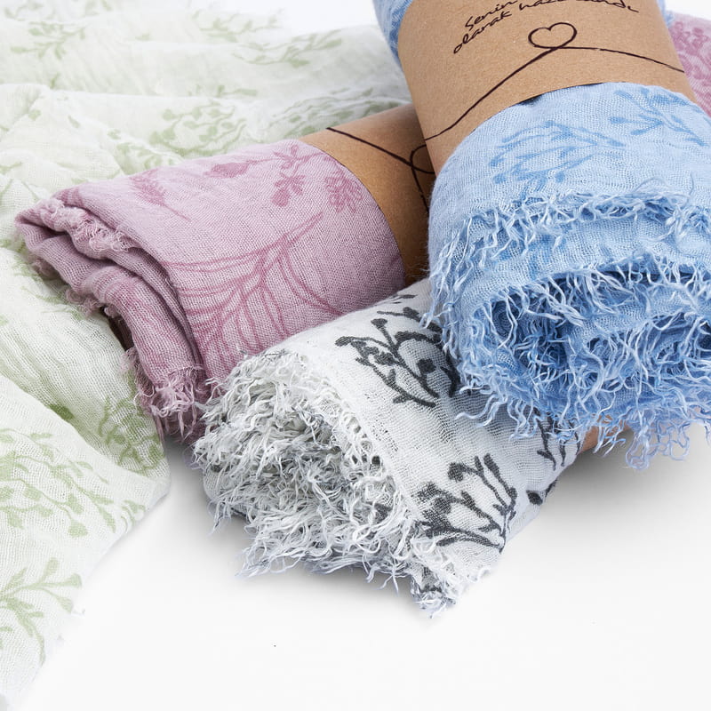 Yaprak Desenli 2'li Bürümcük Şal Seti