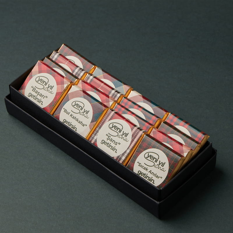 Yeni Yıl Dileklerim Mesajlı Yılbaşı Çikolatası