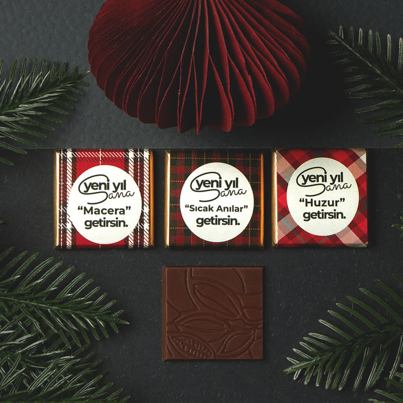Yeni Yıl Dileklerim Mesajlı Yılbaşı Çikolatası