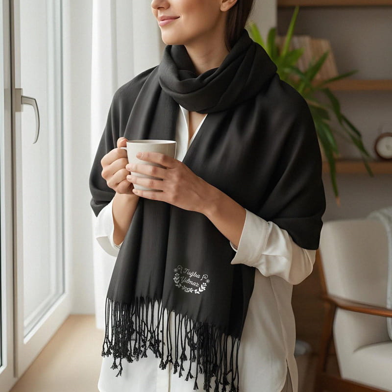 Yeni Yıl Hediyesi İsimli Püsküllü Şal