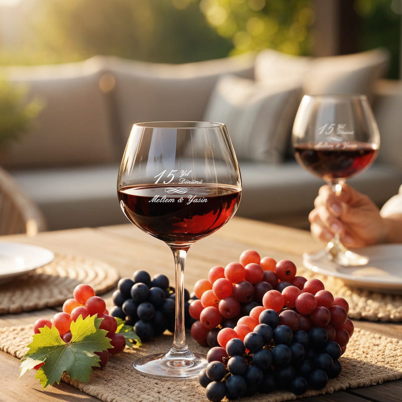 Yıl Dönümü Hatırası Piedmont Şarap Kadeh Seti