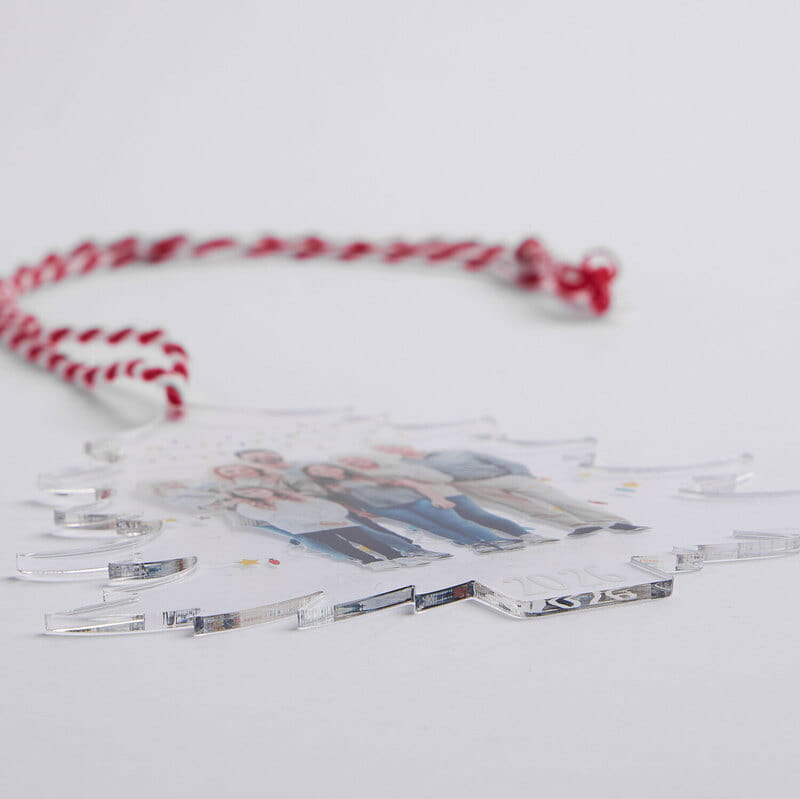 Yılbaşı Ağacı Tasarımlı Fotoğraflı Ağaç Süsü