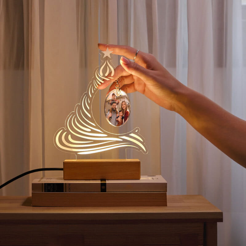 Yılbaşı Hatıra Ağacı Fotoğraflı Led lamba