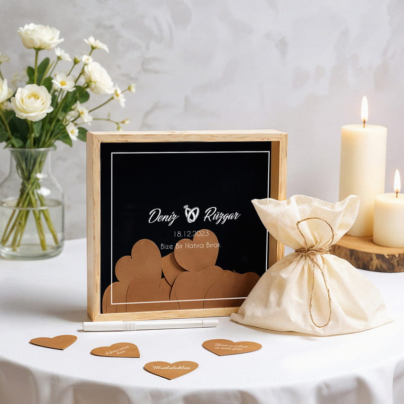 Yüzük Tasarımlı İsme Özel Düğün Anı Kumbarası