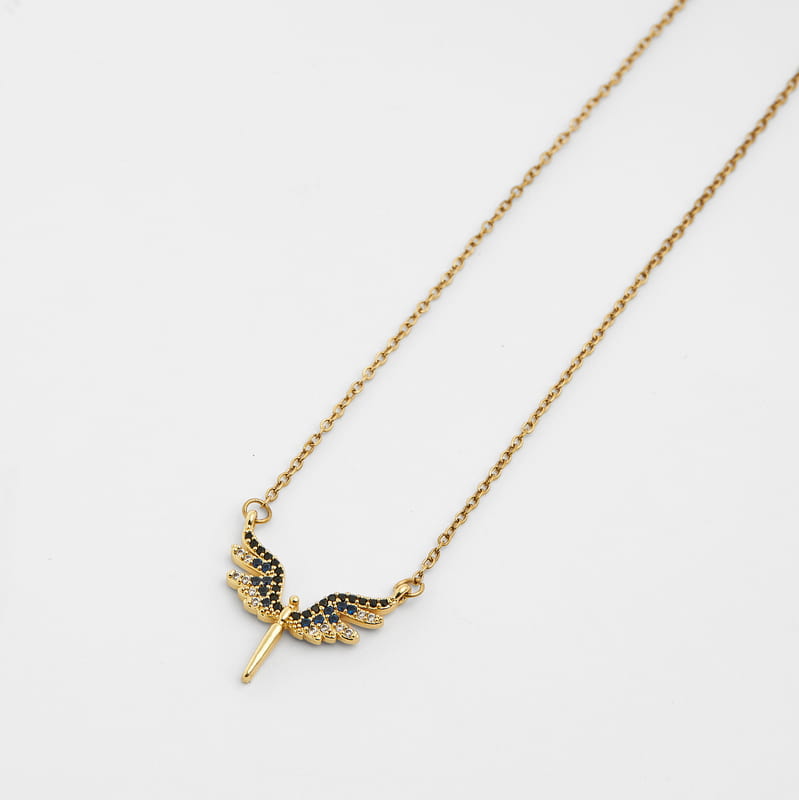 Zirkon Taşlı Melek Kanadı Kolye