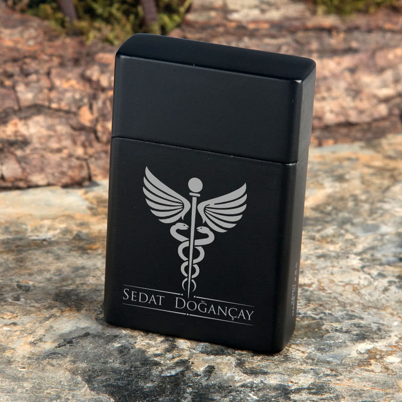 Doktora Hediye Kişiye Özel Siyah Rezistanslı Çakmak
