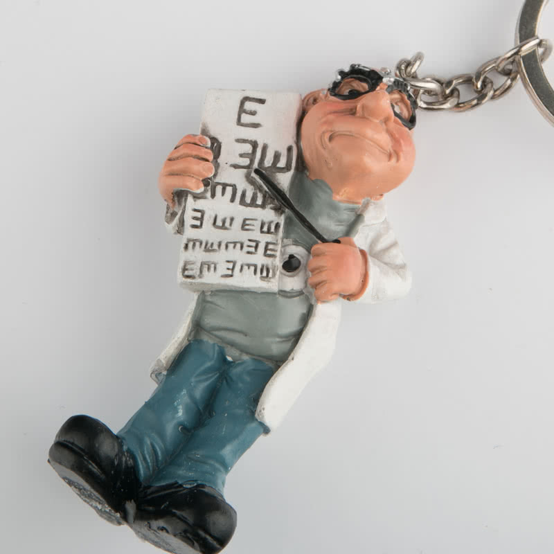 Erkek Göz Doktoru Figürlü Biblo Heykel Anahtarlık