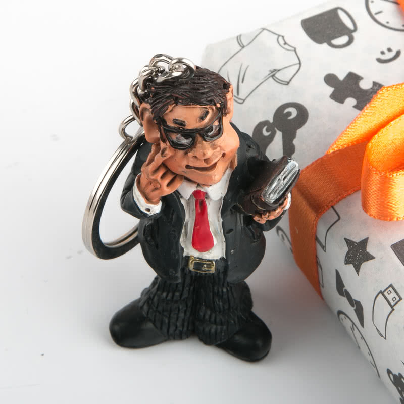 Erkek Öğretmen Figürlü Biblo Heykel Anahtarlık