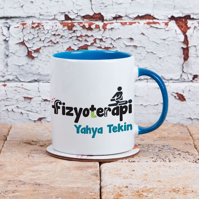 Fizyoterapistlere Özel İsim Yazılı Renkli Kahve Kupası