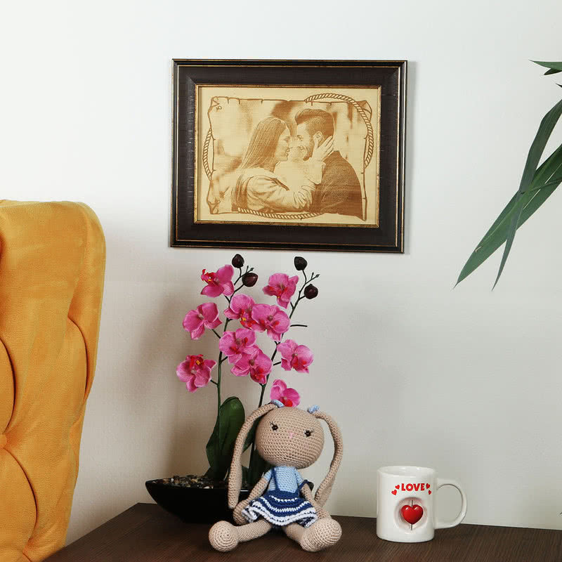 Sevgiliye Hediye Çerçeveli Ahşapfoto
