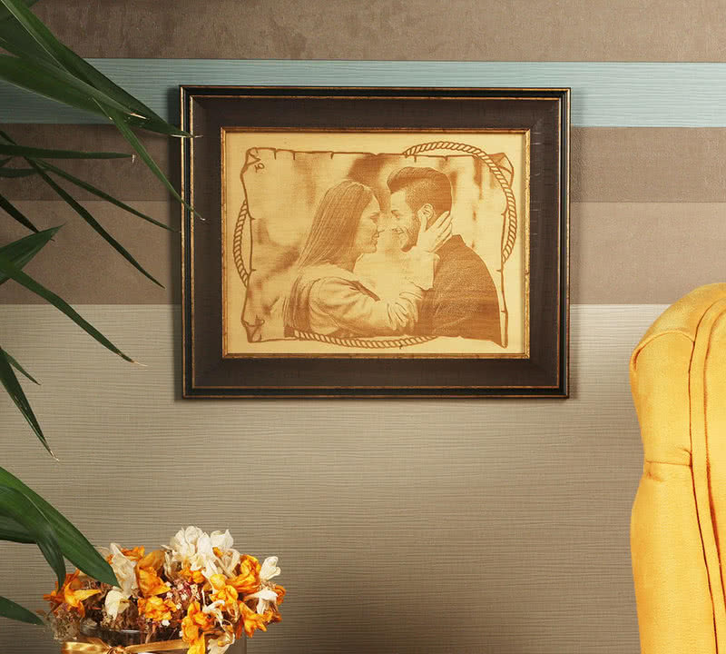 Sevgiliye Hediye Çerçeveli Ahşapfoto