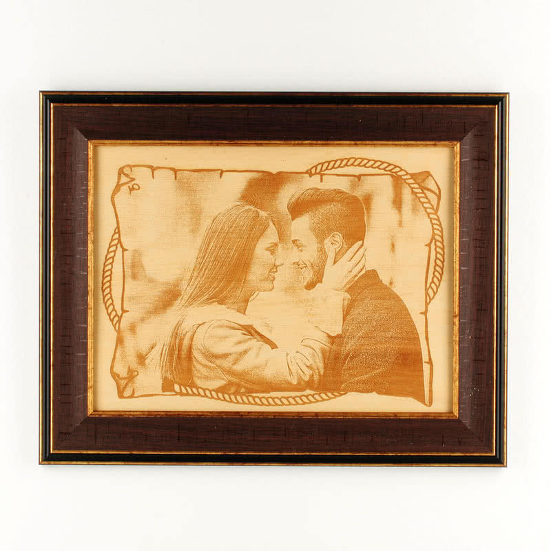 Sevgiliye Hediye Çerçeveli Ahşapfoto