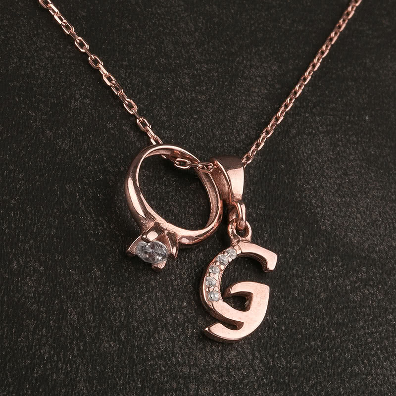 Tektaş Tasarımlı İsme Özel Rose Kaplama Gümüş Kolye