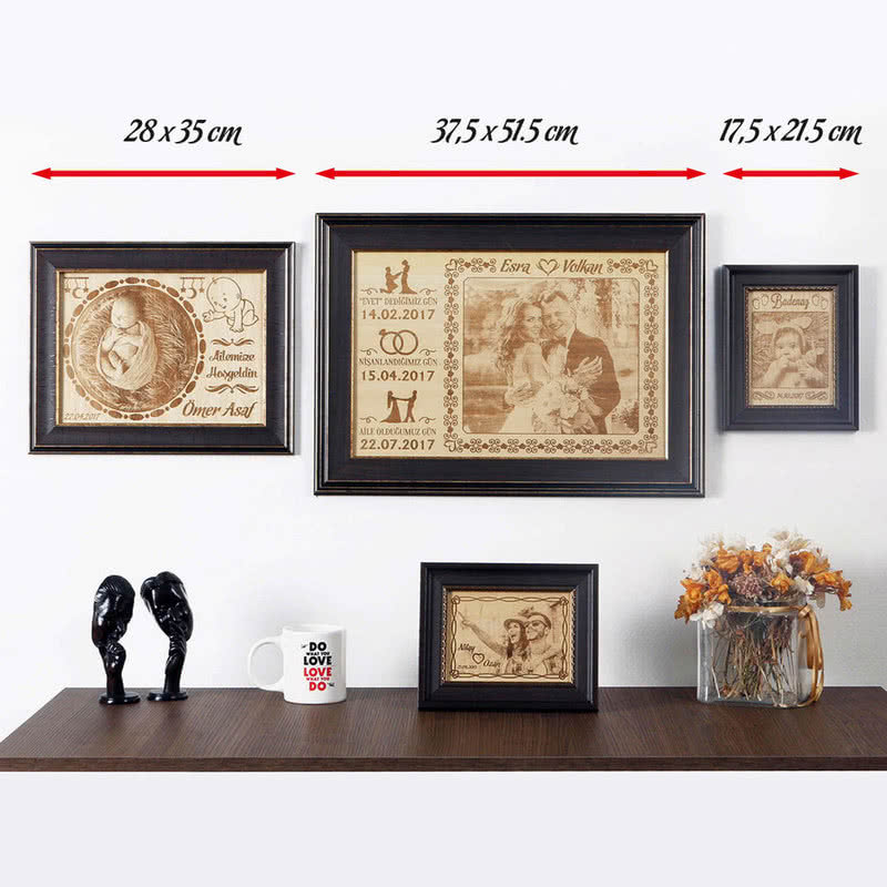 Yeni Yıl Hediyesi Takvimli Çerçeveli Ahşapfoto