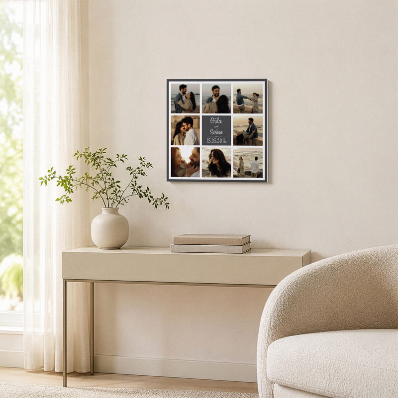 8 Fotoğraf Kolajlı Kanvas Tablo - 40x40