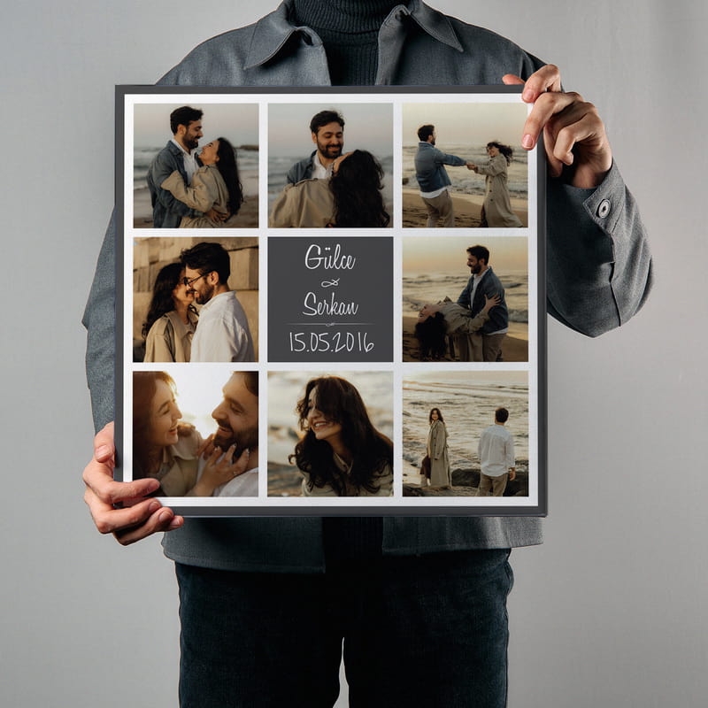 8 Fotoğraf Kolajlı Kanvas Tablo - 40x40
