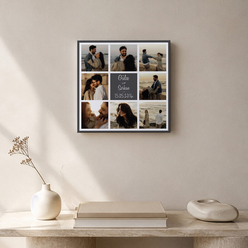 8 Fotoğraf Kolajlı Kanvas Tablo - 40x40