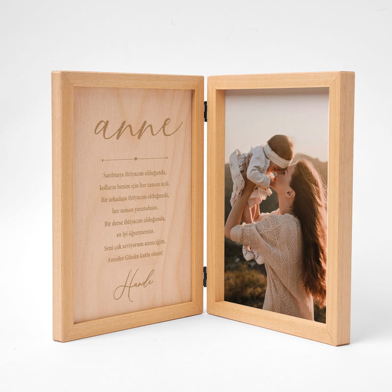 Ahşap Çerçeveli Kişiye Özel Anneler Günü Hediye Kutusu