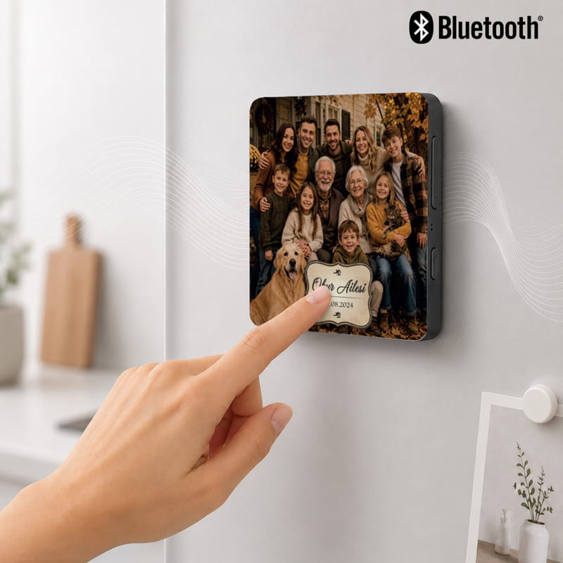Aile İsimli Kişiye Özel Ses Kayıt & Müzik Çalar Özellikli Magnet