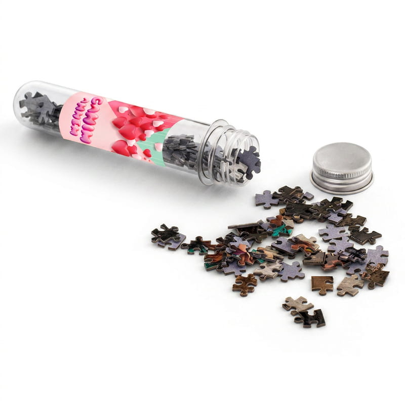 Anne Hediyesi Fotoğraf Baskılı Kapsül Şişeli Mini Puzzle
