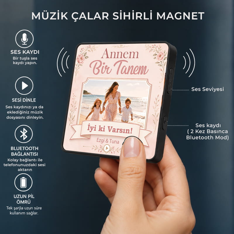 Anne Sevgim Ses Kayıt & MP3 Özellikli Sihirli Magnet