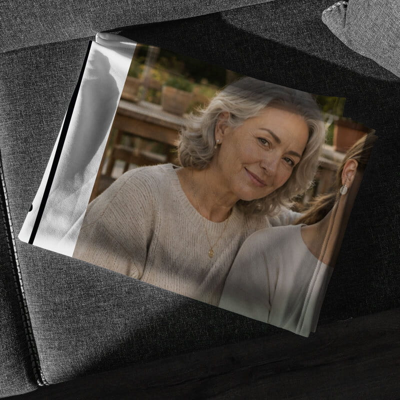 Anneanne ve Babaanneye Özel Fotoğraflı TV Battaniyesi