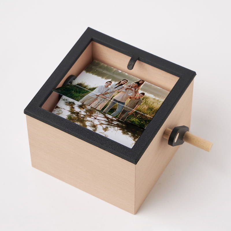 Anneye Özel Fotoğraf Mesajlı Ahşap Flipbox