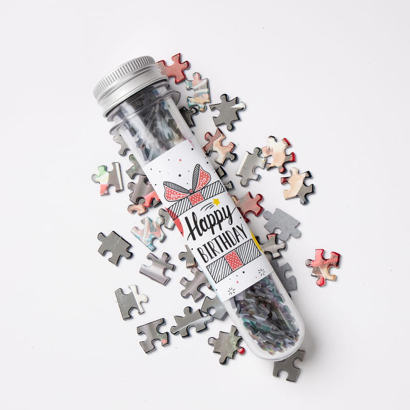 Arkadaşa Doğum Günü Hediyesi Kapsül Şişeli Mini Puzzle