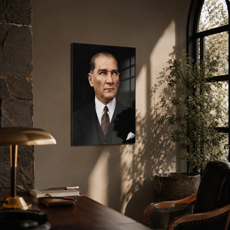 Atatürk Temperli Cam Tablo - 70x100 cm
