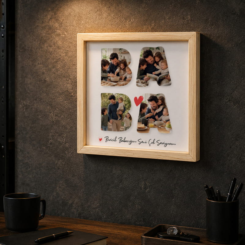 BABA Fotoğraflı Ahşap Çerçeve