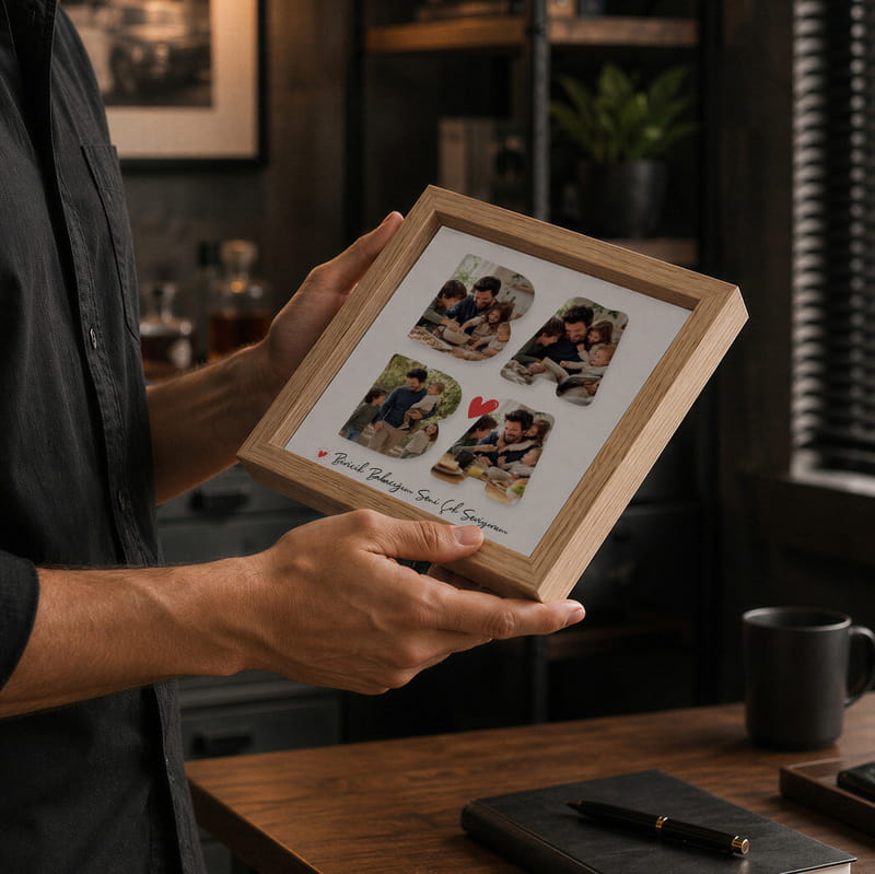 BABA Fotoğraflı Ahşap Çerçeve