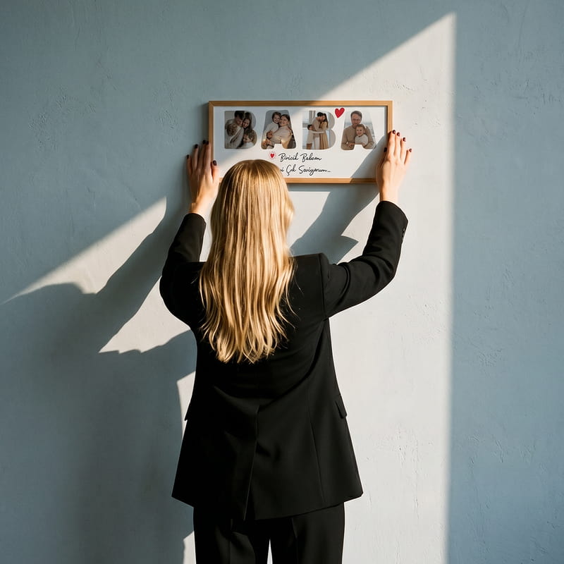 BABA Fotoğraflı Baskılı Ahşap Tablo